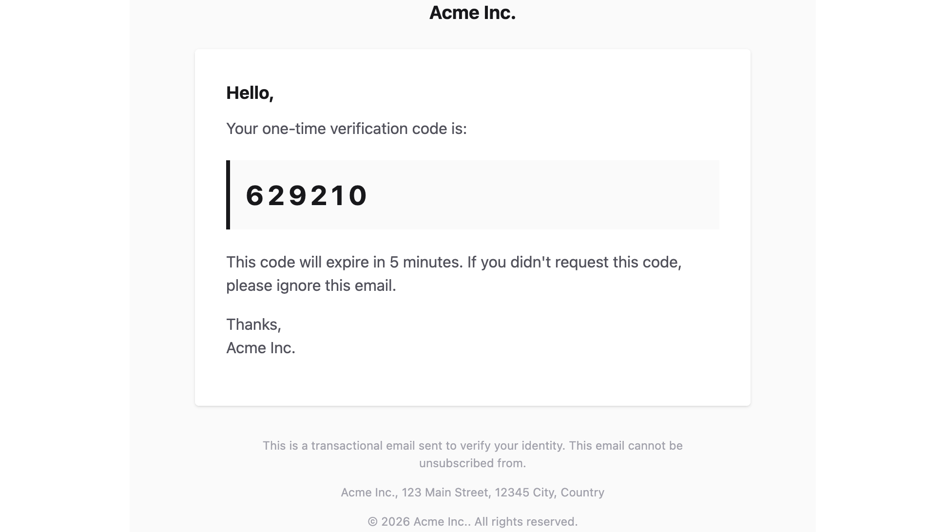 Send OTP via email